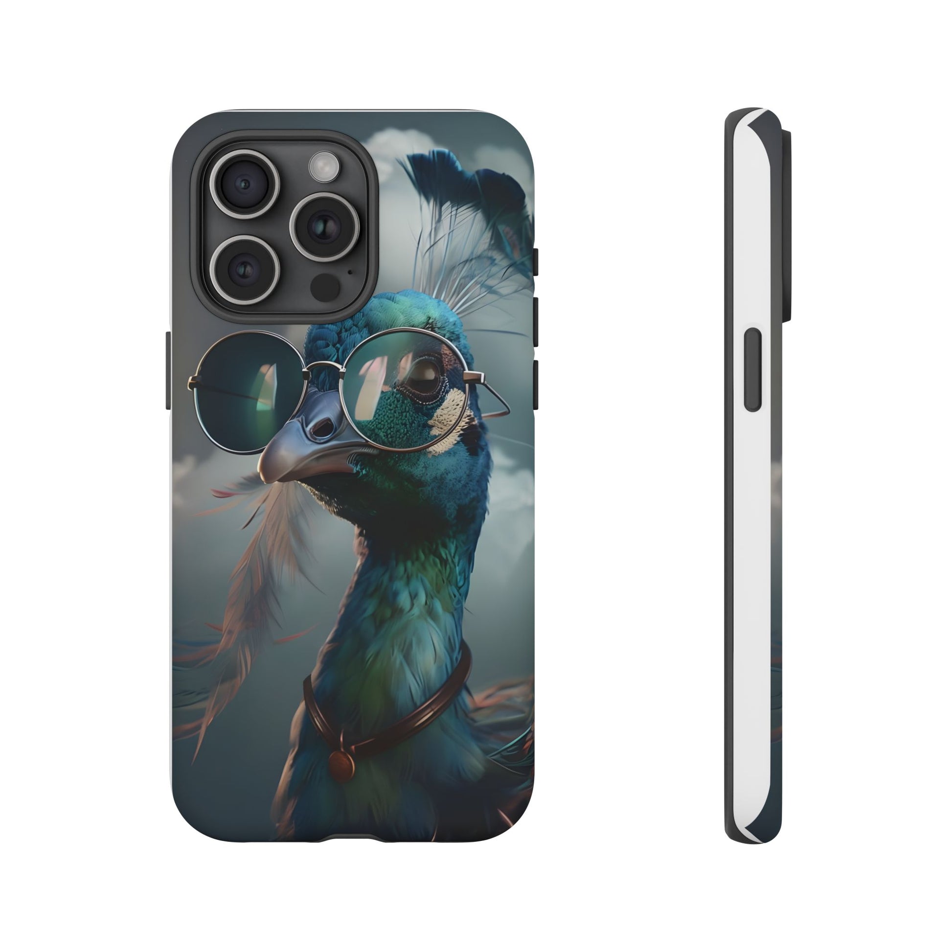 Phone Case, Peacock Design, Neon Lighting, Unique Gift, Hard Shell Cover, Protective Sleeve