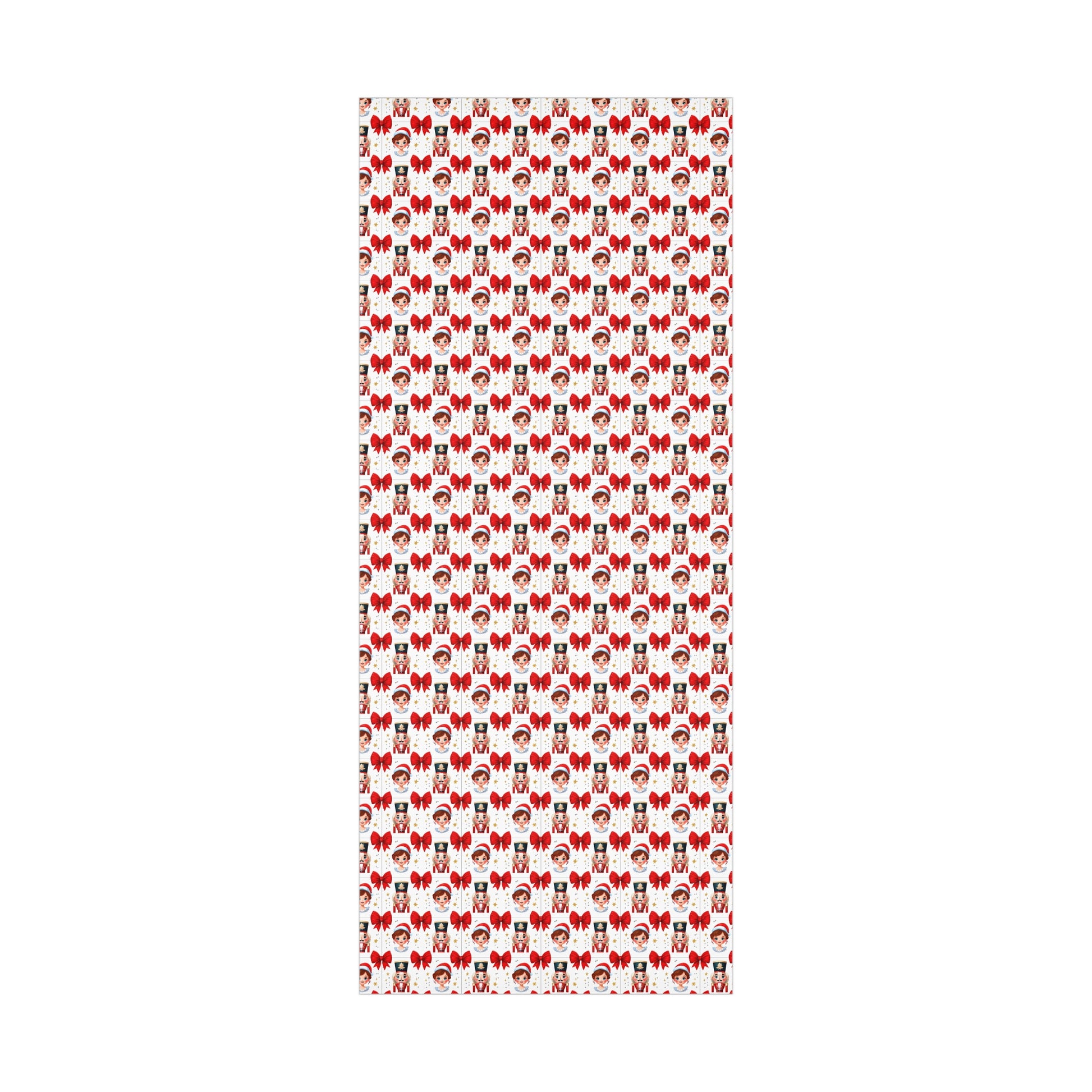 Wrapping Paper, Festive Cartoon Nutcracker And Clara Pattern With Bows - Gift Wrap Rolls, Eco-Friendly Gift Wrap, Holiday Season Wrapping