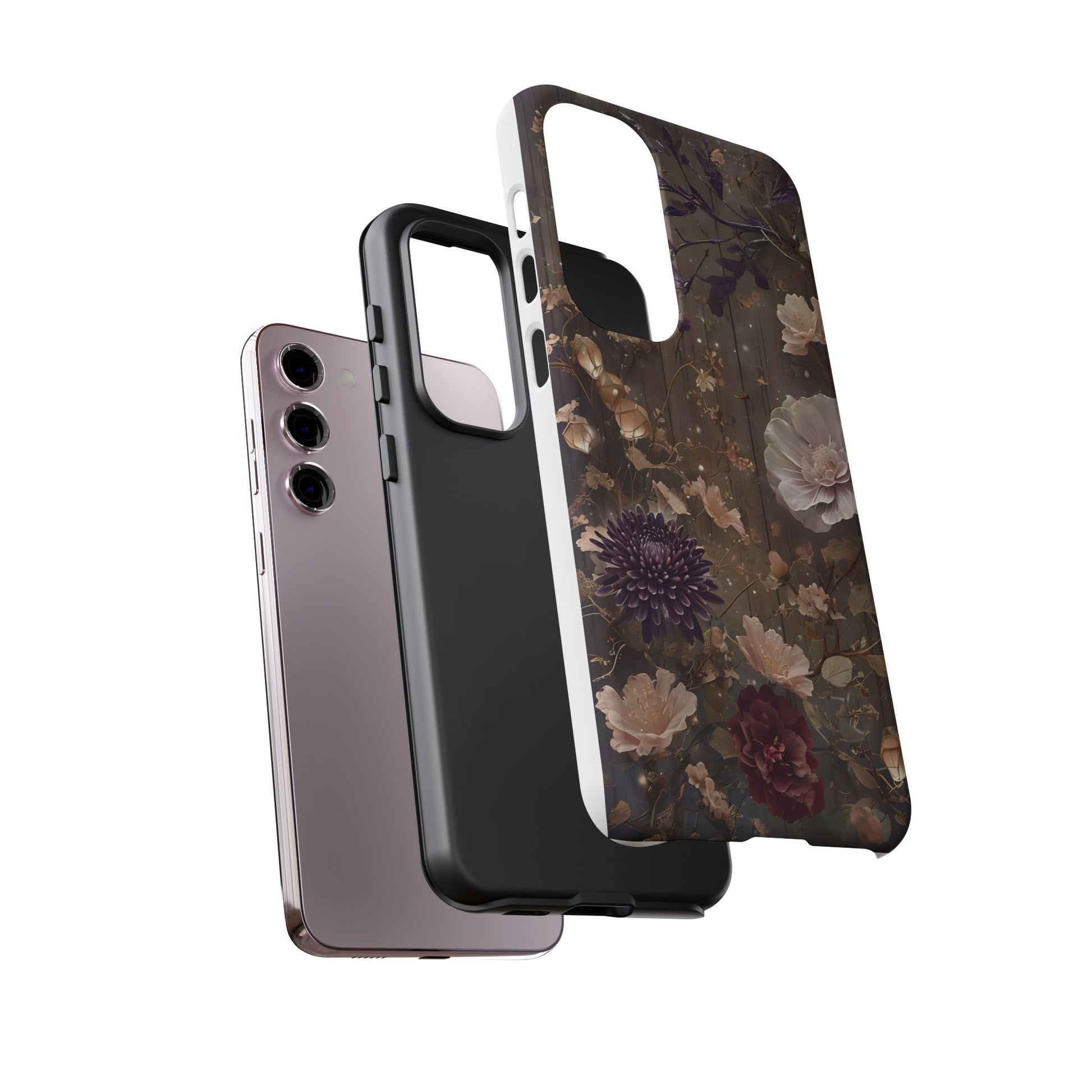Tough Cases, Enchanting Floral Pattern - Floral Phone Case, Protective Phone Cover, Botanical Design, Flower Print, Tough Shell for Device