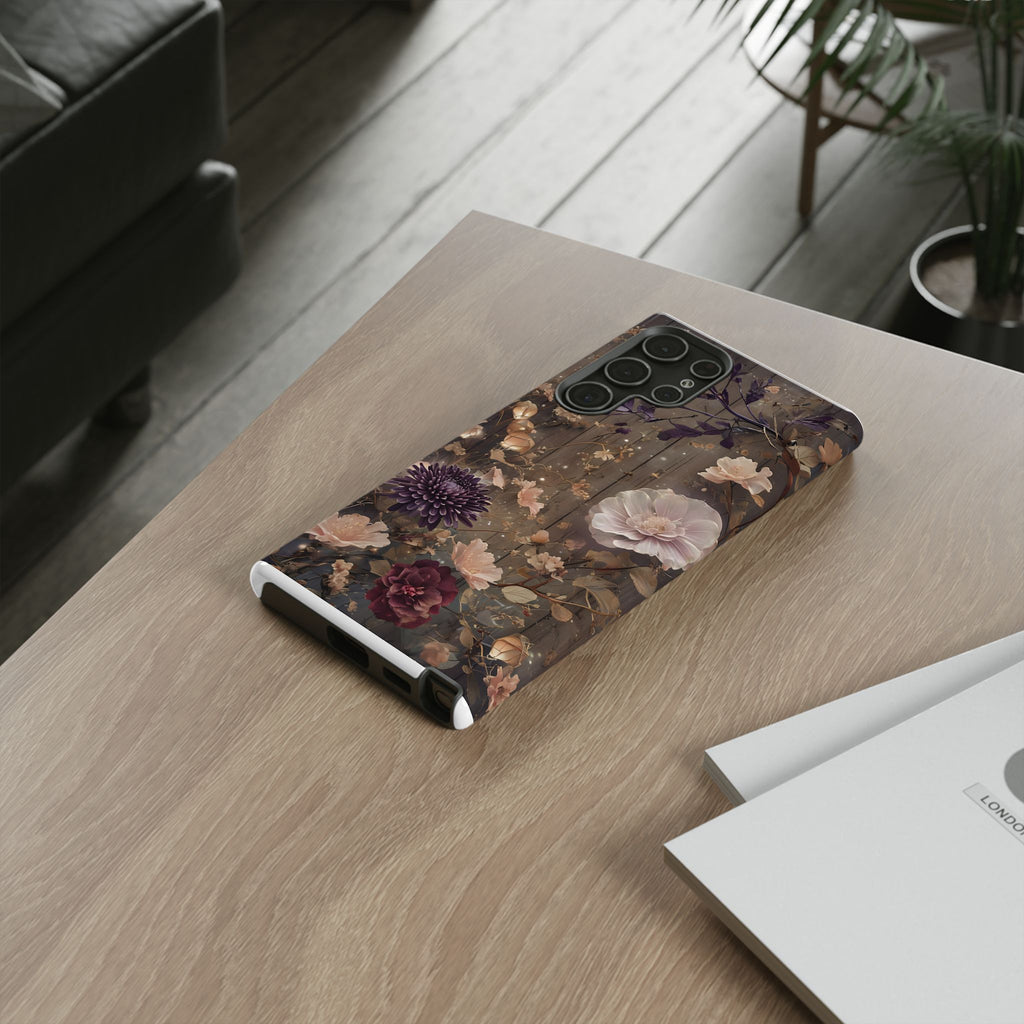 Tough Cases, Enchanting Floral Pattern - Floral Phone Case, Protective Phone Cover, Botanical Design, Flower Print, Tough Shell for Device