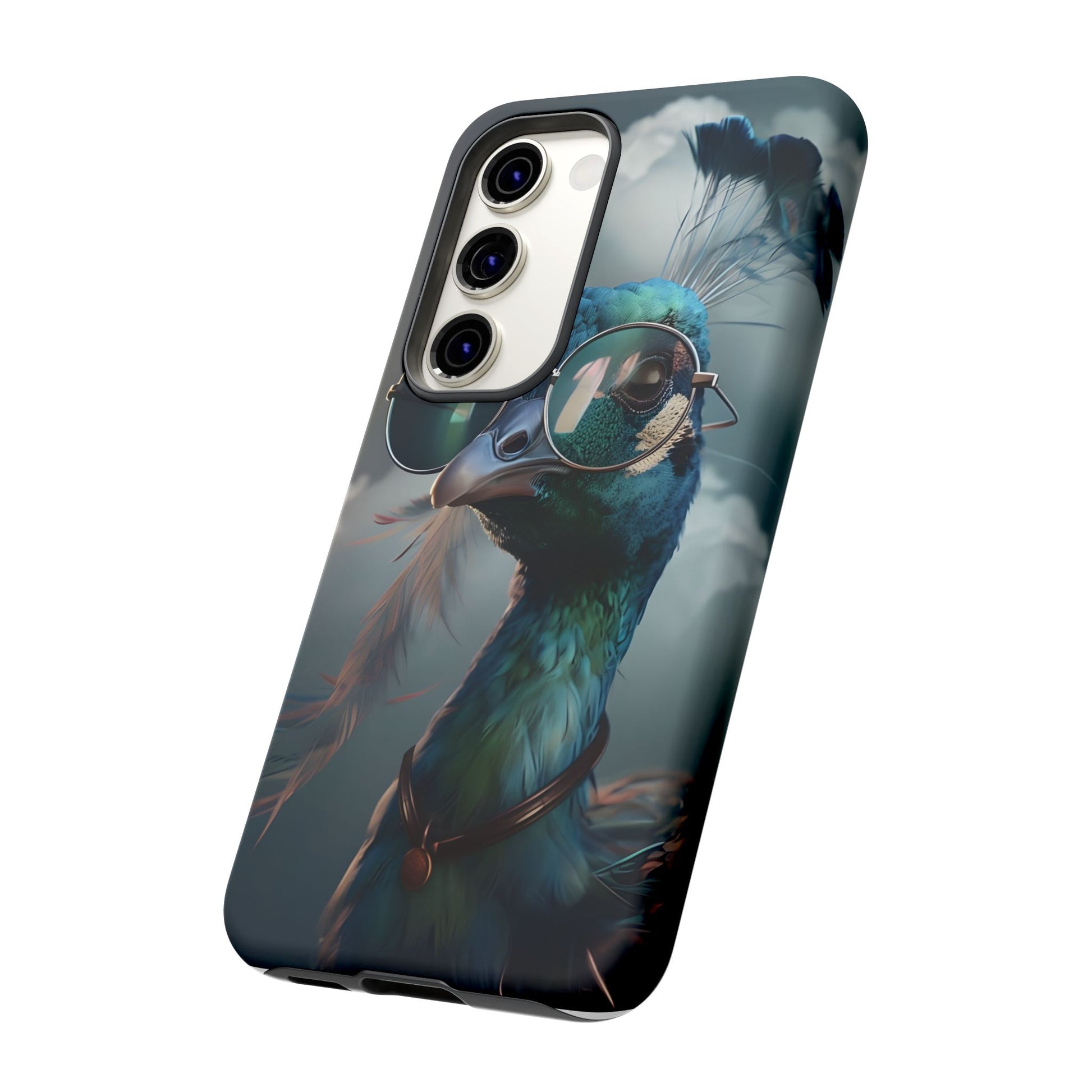 Phone Case, Peacock Design, Neon Lighting, Unique Gift, Hard Shell Cover, Protective Sleeve