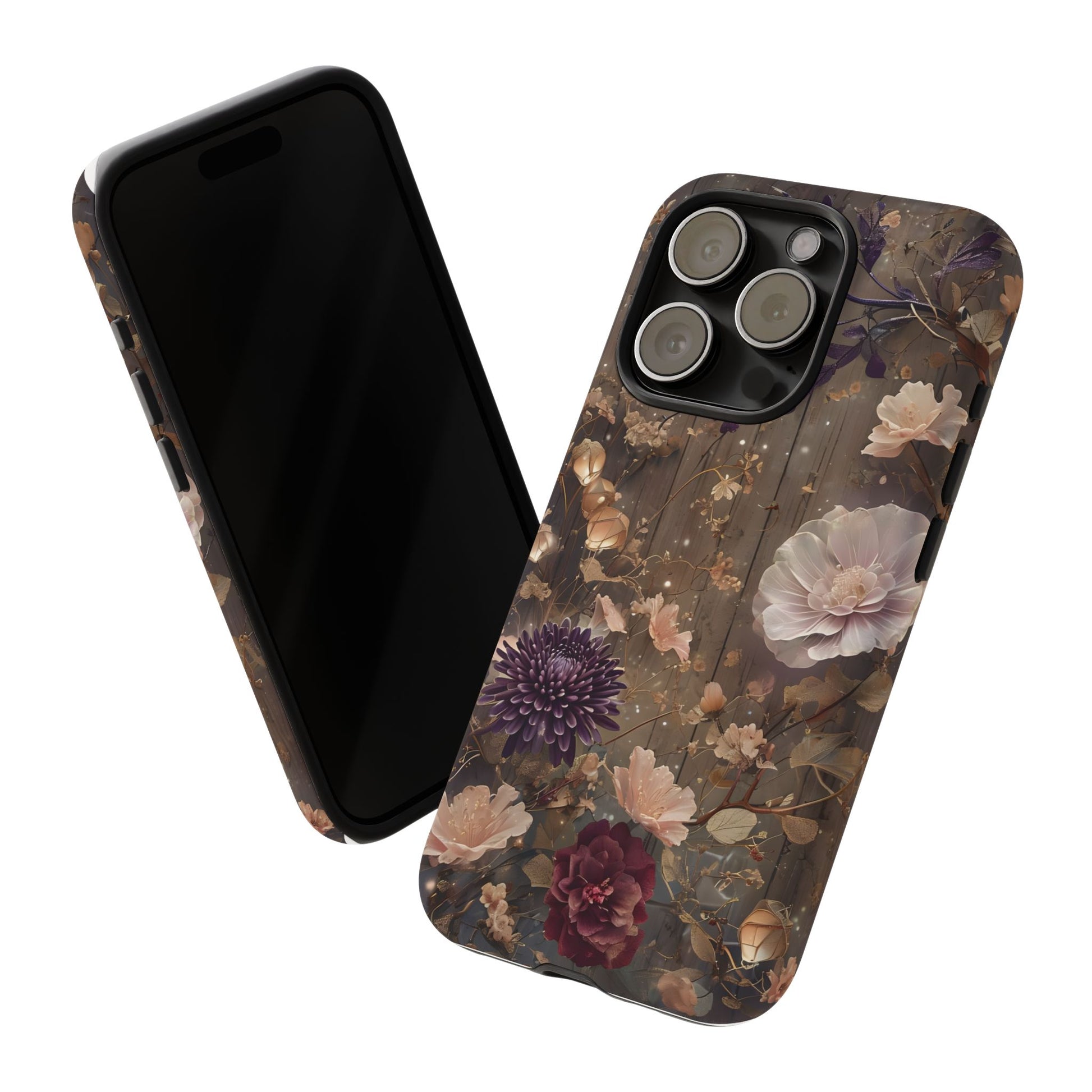 Tough Cases, Enchanting Floral Pattern - Floral Phone Case, Protective Phone Cover, Botanical Design, Flower Print, Tough Shell for Device