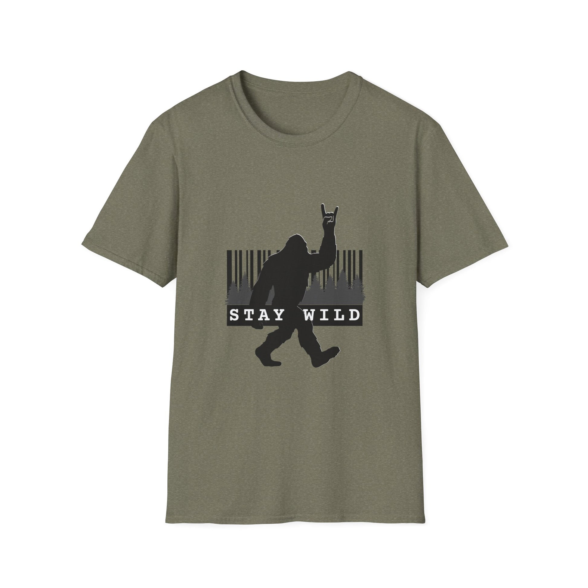 Stay Wild Bigfoot T-Shirt, Unisex Tee for Nature Lovers, Wilderness Adventure Gift, Outdoor Enthusiast Shirt, Festival Wear