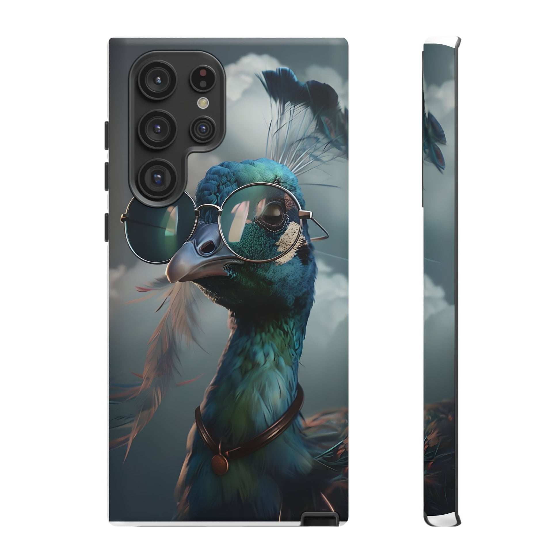 Phone Case, Peacock Design, Neon Lighting, Unique Gift, Hard Shell Cover, Protective Sleeve