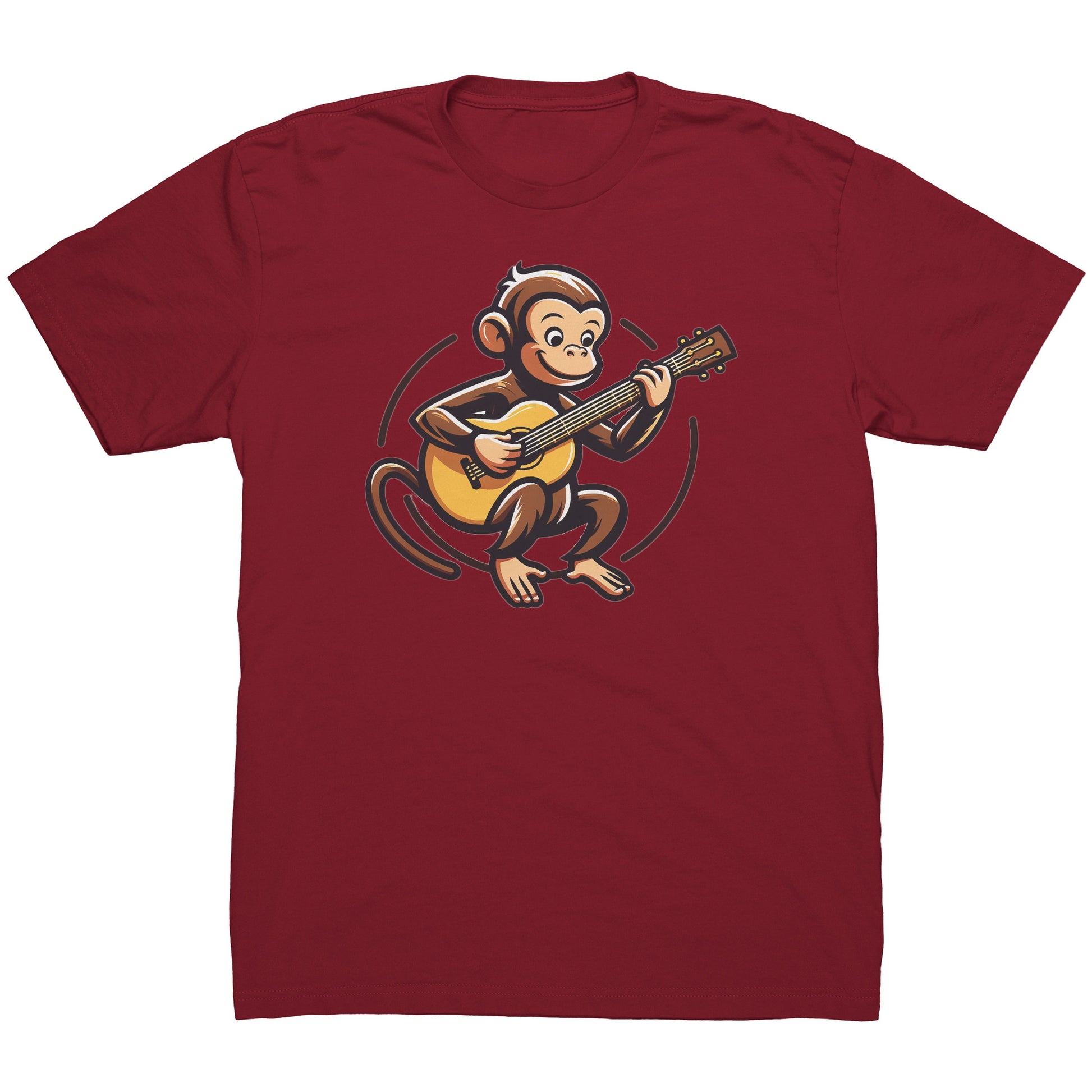 Friendly curious little guitar playing monkey