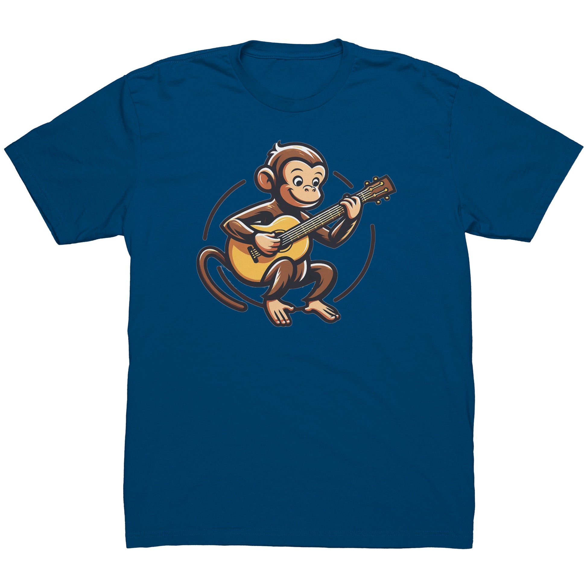 Friendly curious little guitar playing monkey