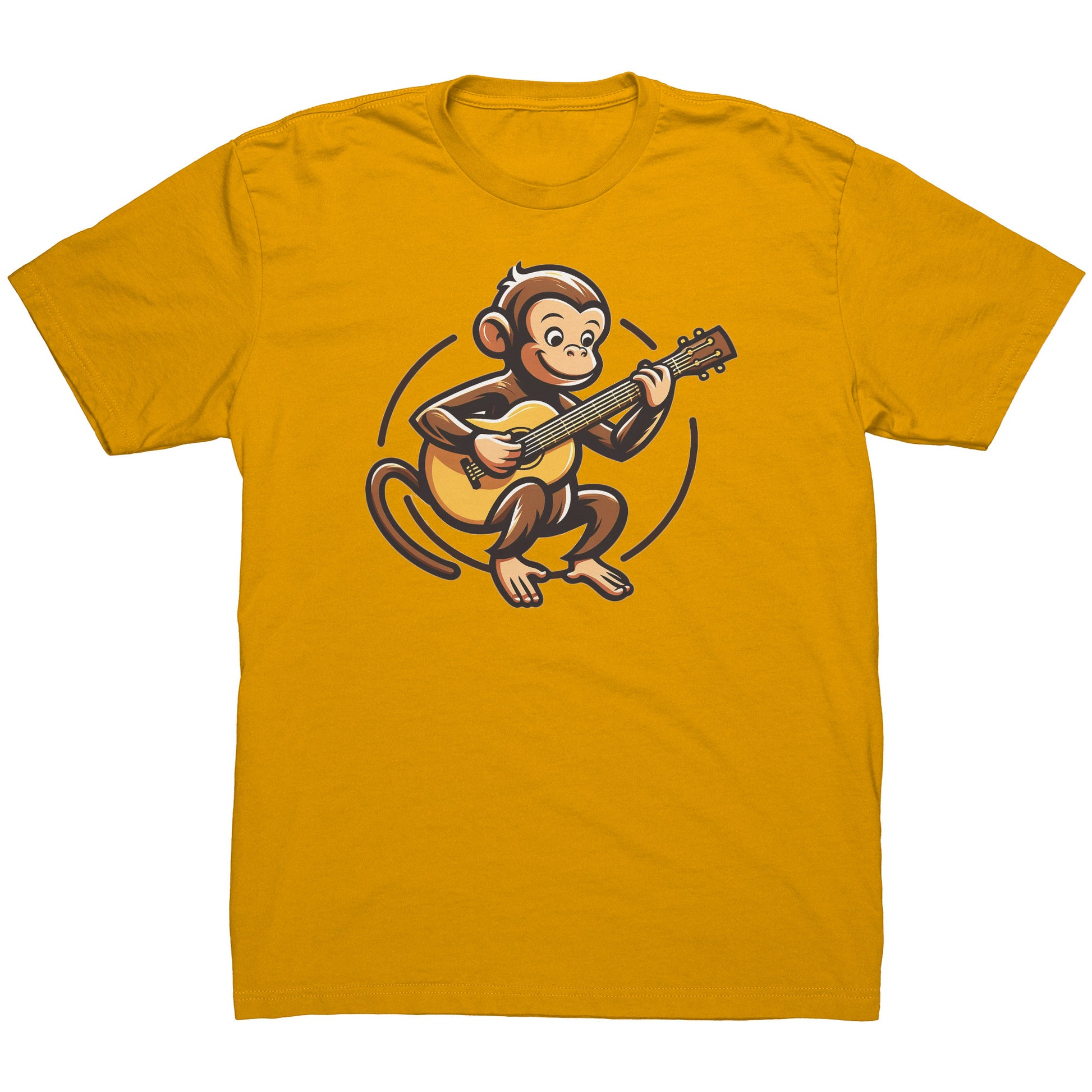 Friendly curious little guitar playing monkey