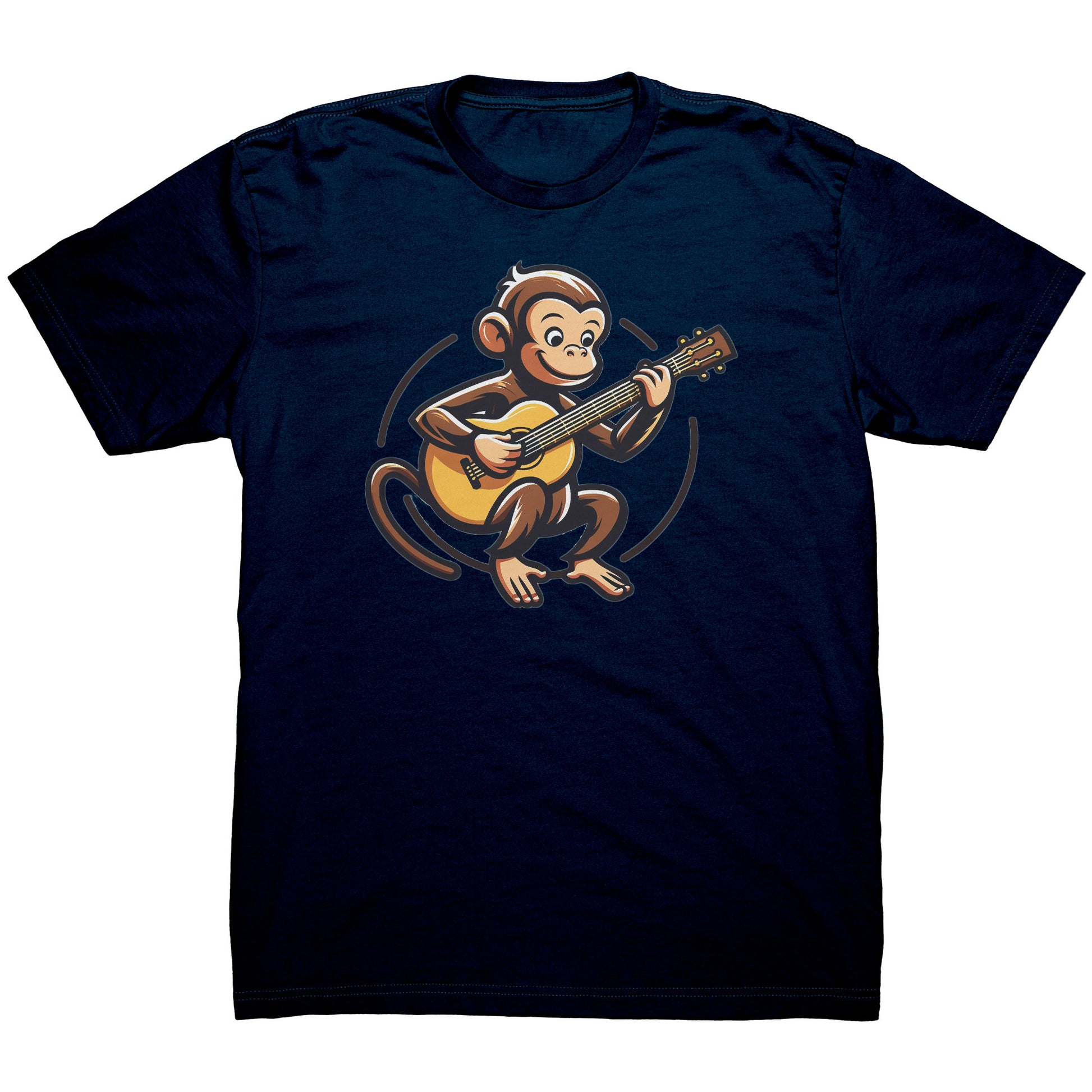 Friendly curious little guitar playing monkey