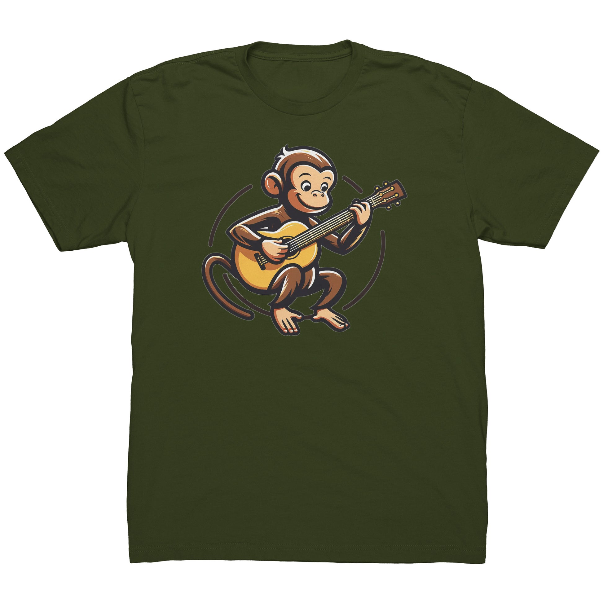 Friendly curious little guitar playing monkey