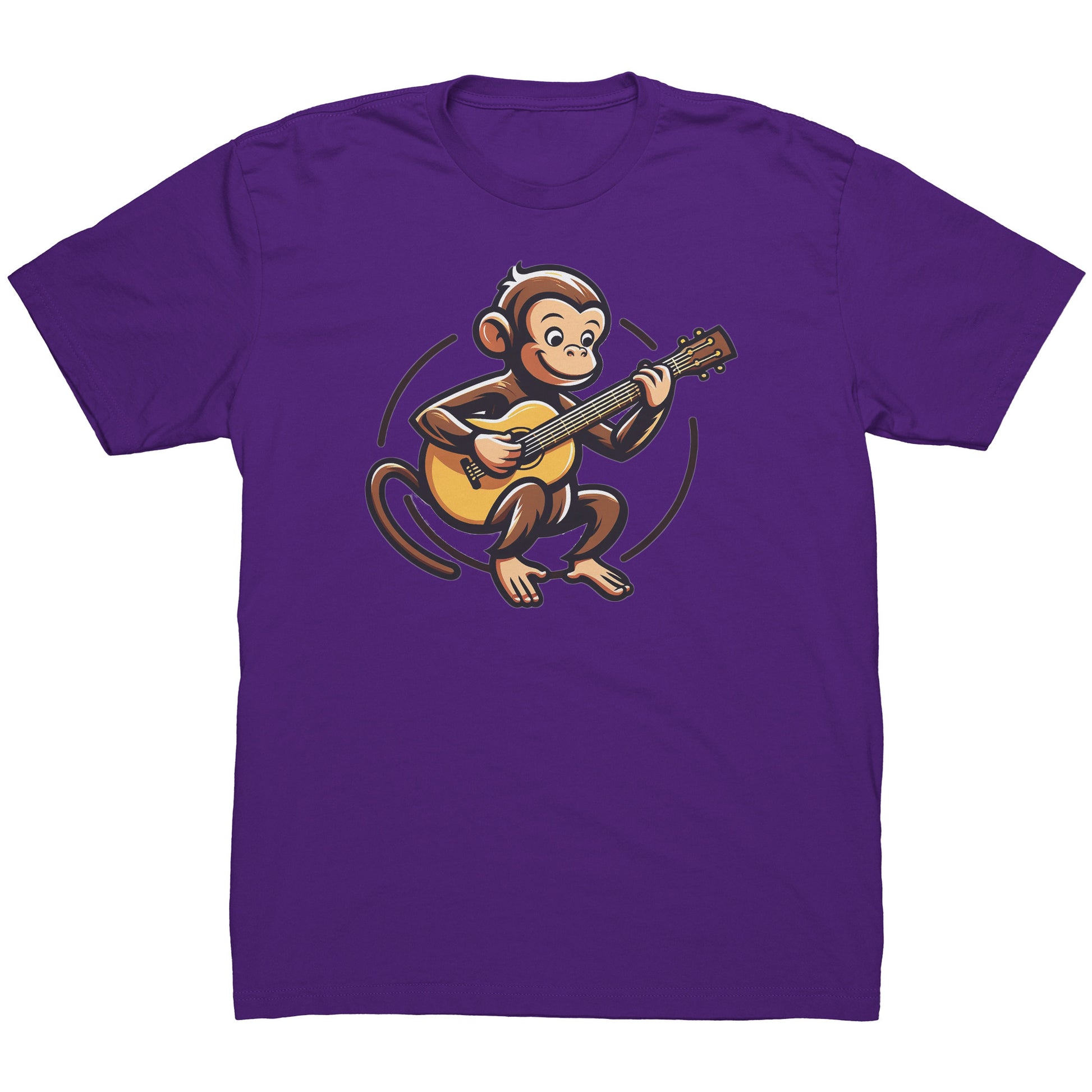 Friendly curious little guitar playing monkey