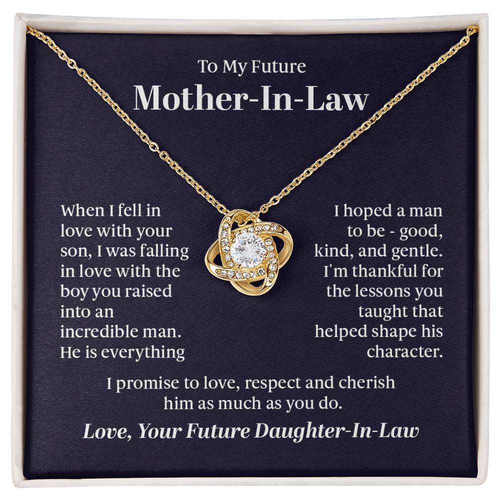 To my future mother  in  law - when i fell in love with your son Love Knot Necklace