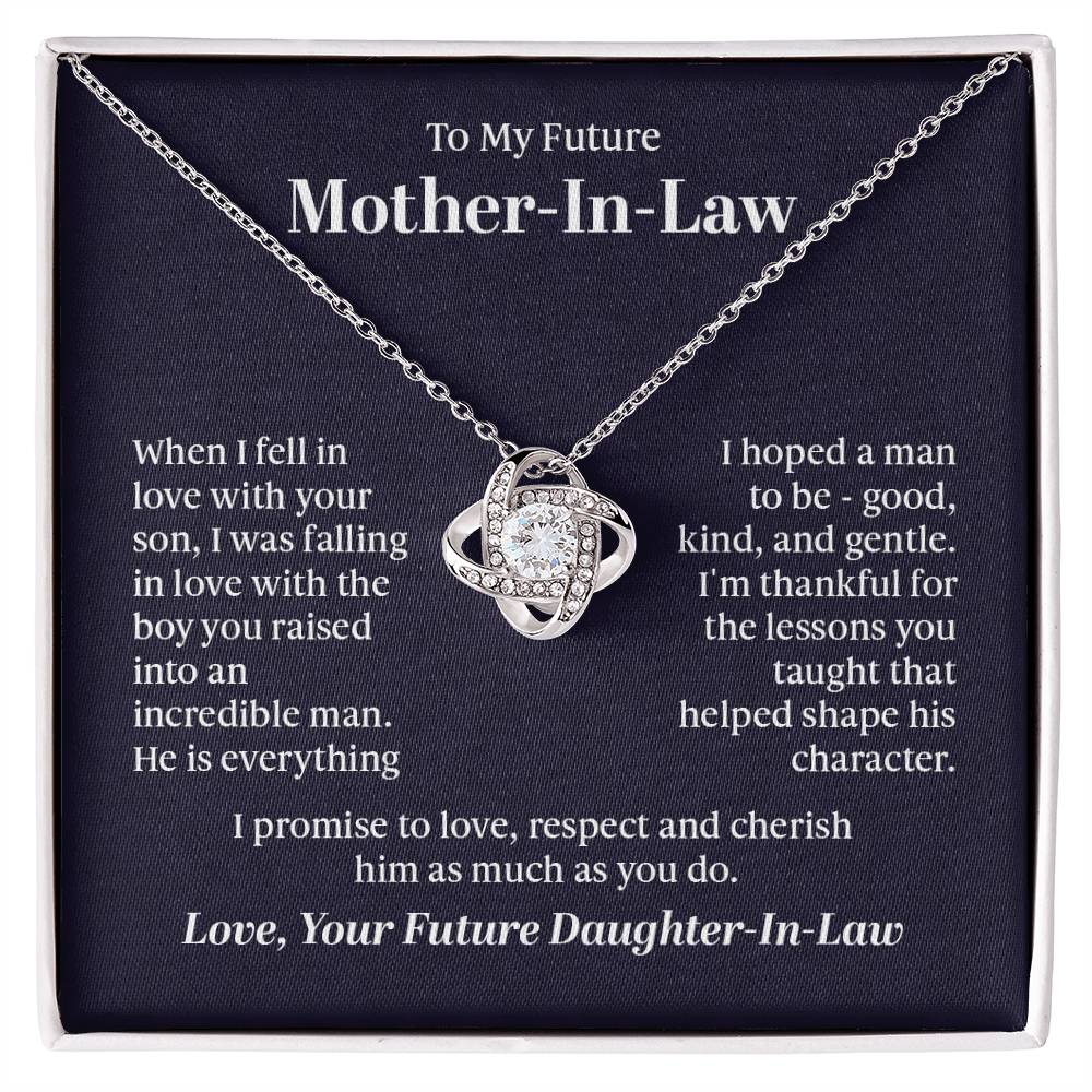To my future mother  in  law - when i fell in love with your son Love Knot Necklace