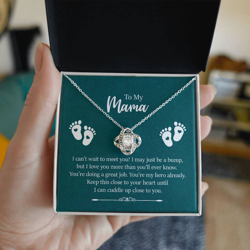 To my mama - I can't wait to meet you Love Knot Necklace