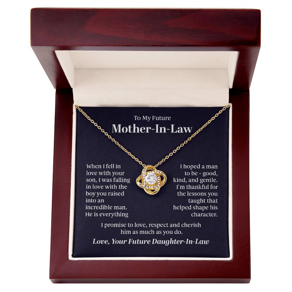 To my future mother  in  law - when i fell in love with your son Love Knot Necklace