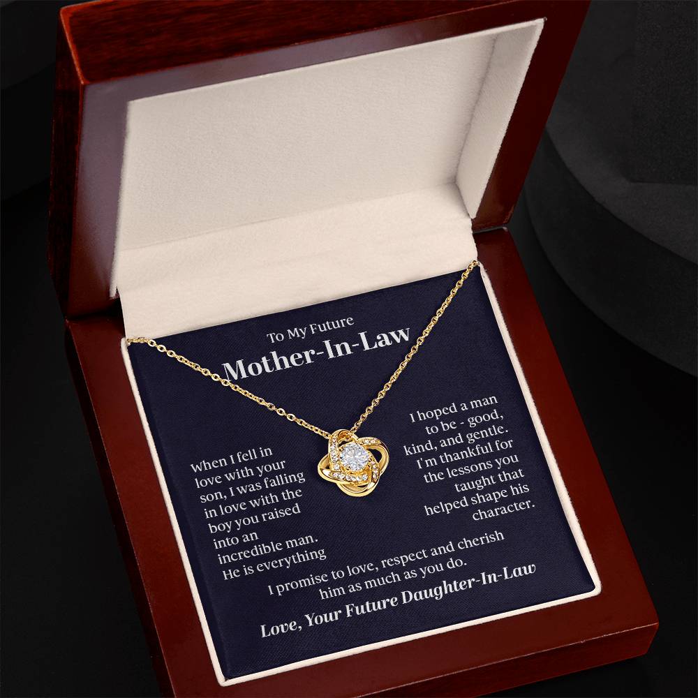 To my future mother  in  law - when i fell in love with your son Love Knot Necklace