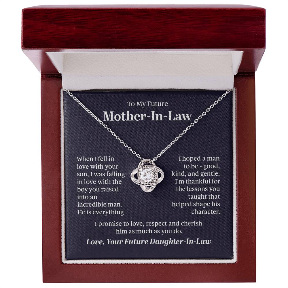 To my future mother  in  law - when i fell in love with your son Love Knot Necklace
