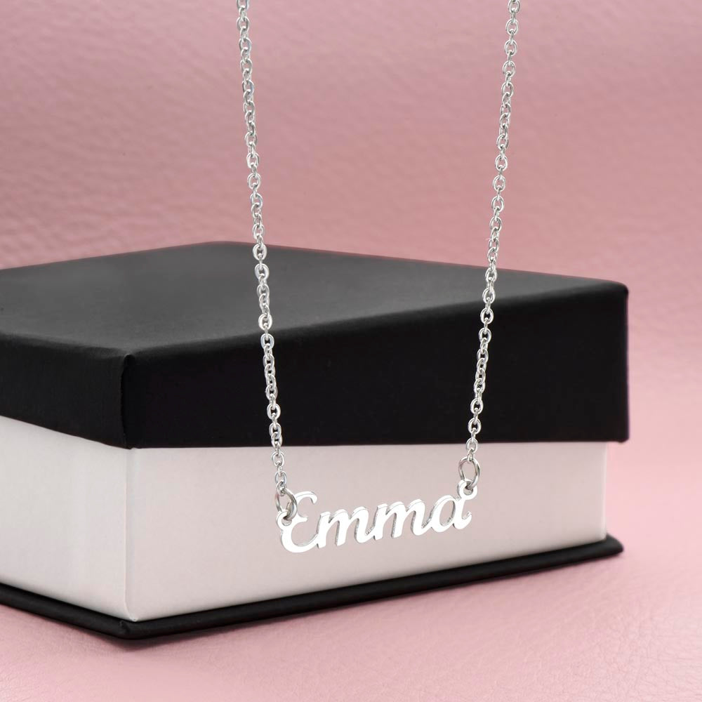 To My Bonus Daughter - Personalized Name Necklace with message card