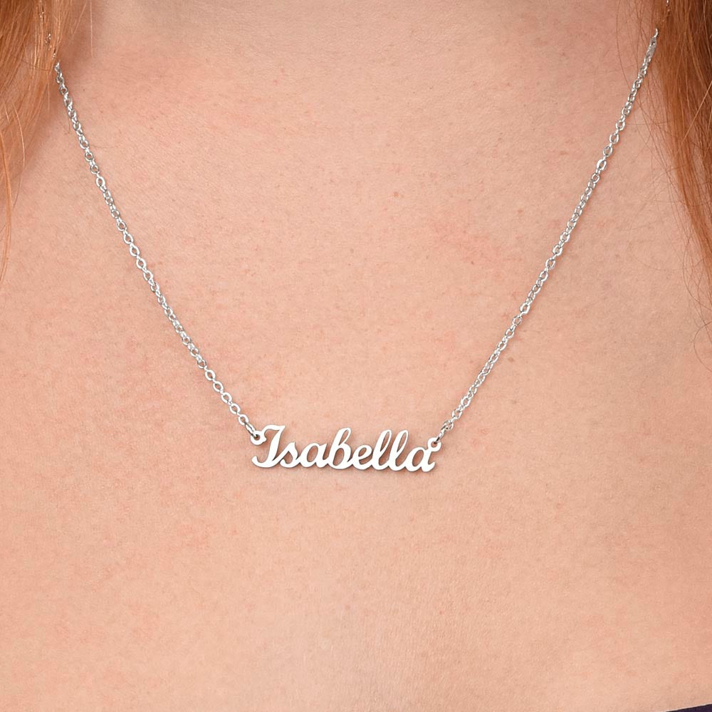 To My Bonus Daughter - Personalized Name Necklace with message card
