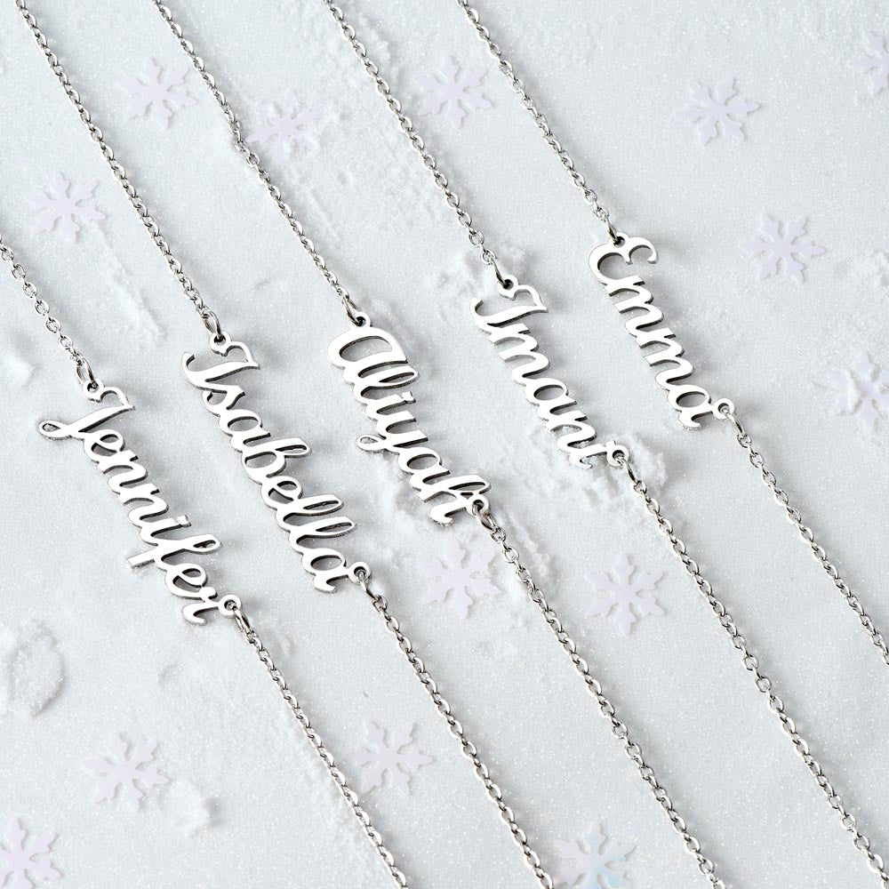 To My Bonus Daughter - Personalized Name Necklace with message card